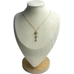 Necklace Tri Color 10k. Hearts 