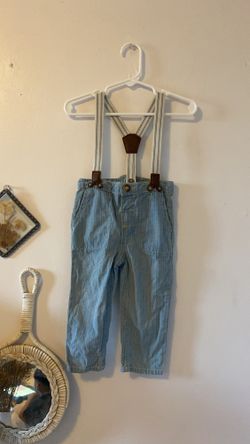 Baby Boy Suspender Denim Pants Size 12 By Baby B’gosh
