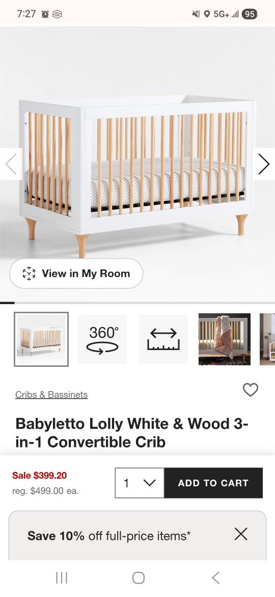 Babyletto Lolly 3 in 1 Convertible Crib