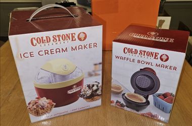 Ice cream and waffle bowl maker