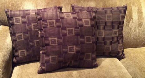 Three Silk Pillows 18x 18