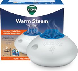 Vicks Warm Steam Vaporizer & Humidifier 1.5 Gallon Tank for Small and Medium Rooms, Night Light, Works with VapoPads and VapoSteam