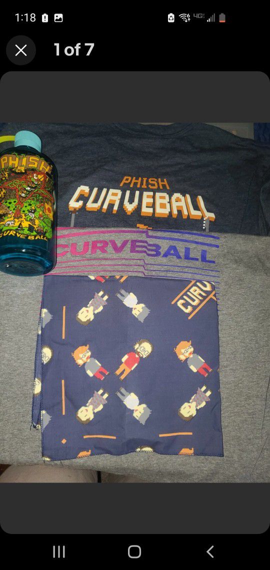 PHISH CURVEBALL BUNDLE 2 NWO TAGS  Size Large Shirts Brand New Nalgene Bottle  And New  RARE Bandana 
