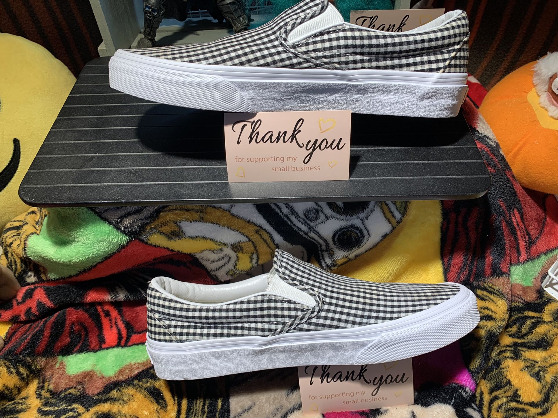Women’s Size 8.5 VANS Mini Checkered Slip-On Shoes Good Condition Lots Of Life Left