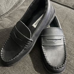 Boys Steve Madden Black Leather Size 1 