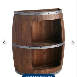 Faux Wine Barrel Display Shelf