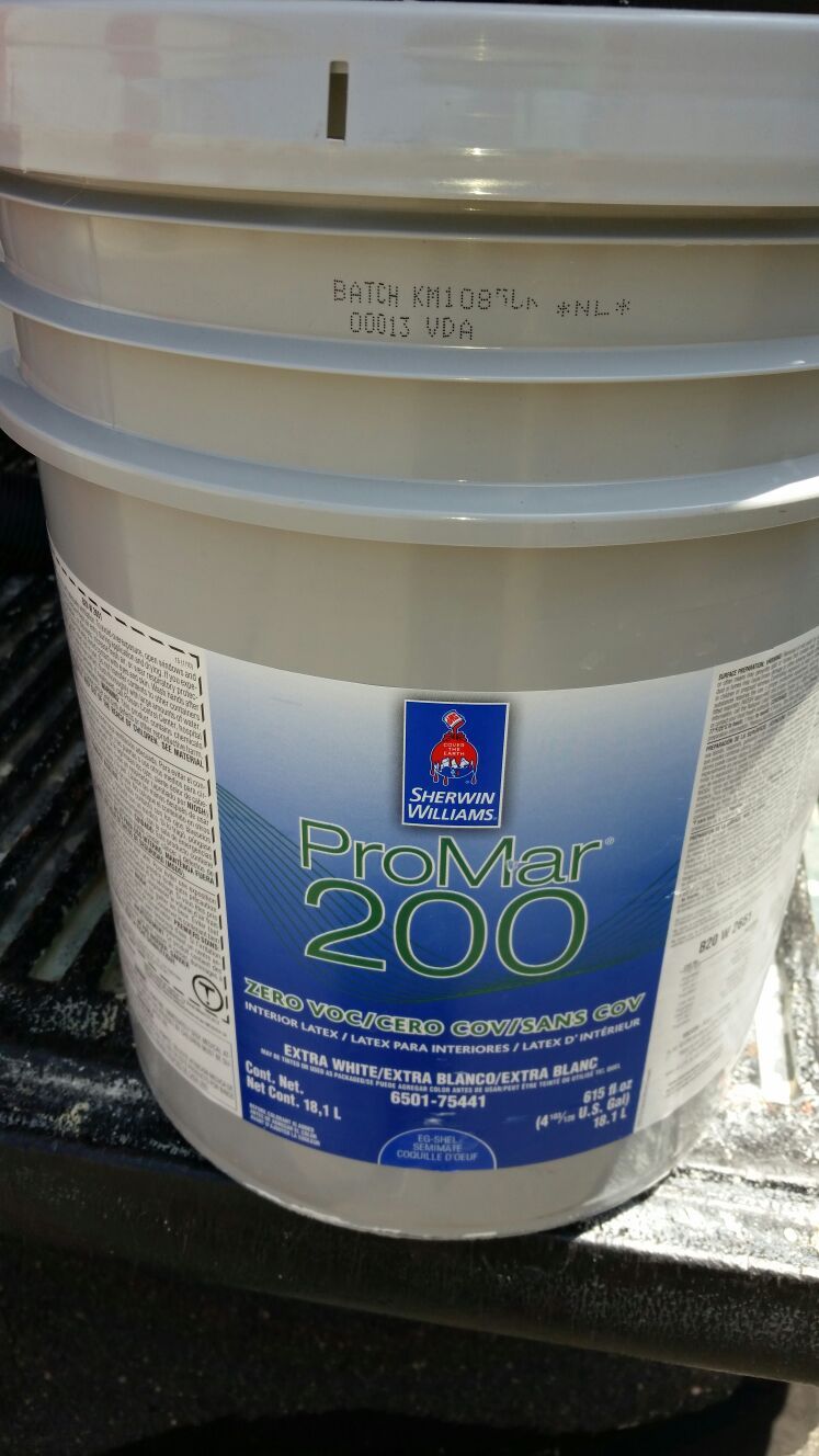10 GALLONS OF UNTINTED EXTRA WHITE BASE SHERWIN WILLIAMS PROMAR 200 EGGSHELL PAINT
