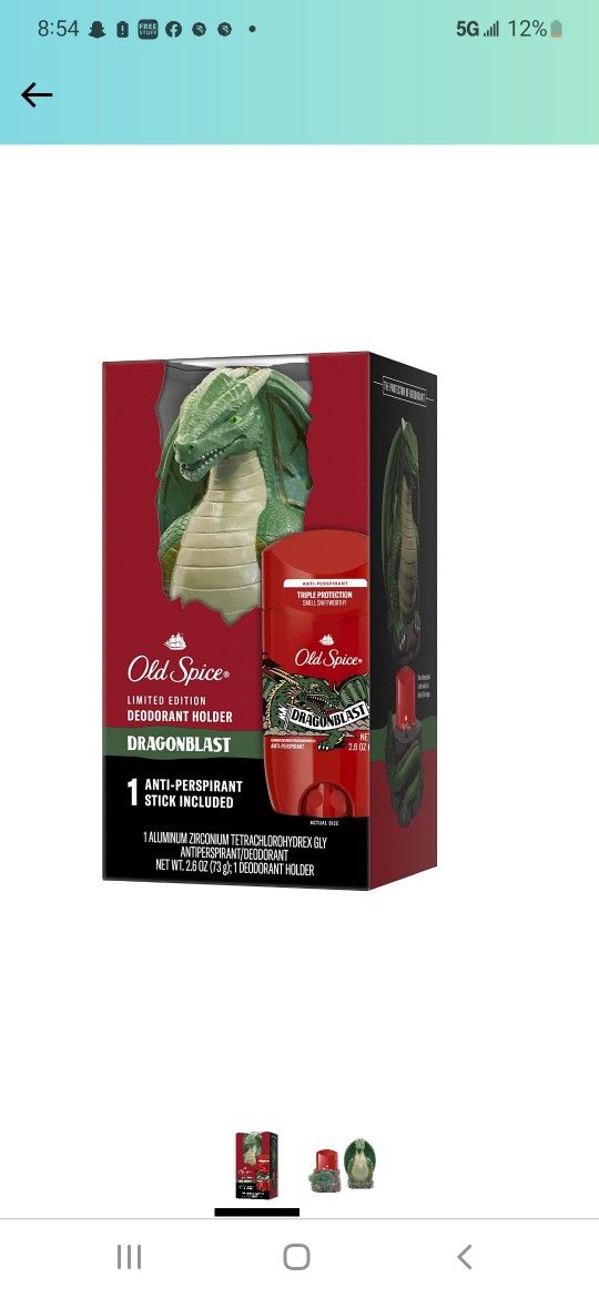 Old Spice Limited Edition Deodorant Holder Dragonblast