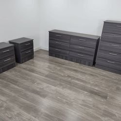 Dresser, Chest And 2 Nightstands - Cómoda, Gavetero Y 2 Mesitas De Noche 