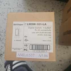 LMSW-101-LA WattStopper Digital Switch, 1 Button, Light Almond