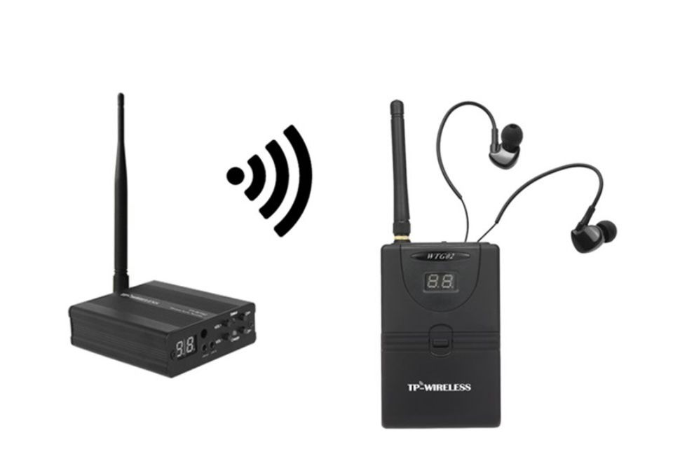 TP-WIRELESS TP-WMS02 In-ear Stage Audio Monitor System Professional 2.4GHz Digital Wireless Monitor System 1 Transmitter 1 Receiver