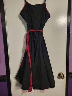 Black pin up dress with Red Lace Trim