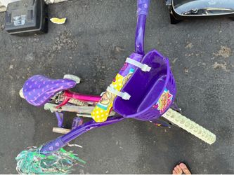 Girl's bicycle, pink and purple.