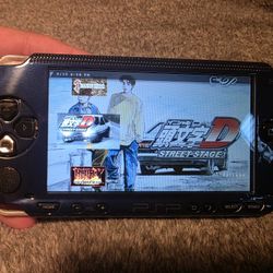Playstation Psp 1000 Blue Phat Mod--ded Video Game Console IPS screen upgrade