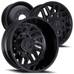 TIS 544B DUALLY 22X8.5 8X200 BLACK . SET OF 6 WHEELS