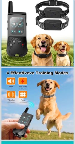 new Wireless Dog Fence, Electric Fence for 2 Dogs 180 Days Standyby Perimeter Dog Collars with Color Screen Remote, Waterproof & Rechargeable Outdoor 