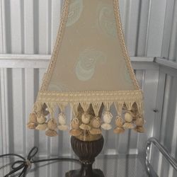 Victorian French Lamp Shade "Golden Elegance" Bead Fringe Nice