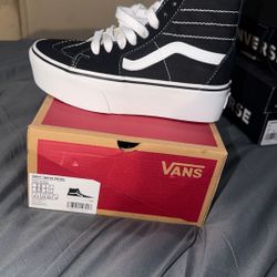 Brand New Black Platform Vans Size Youth 3