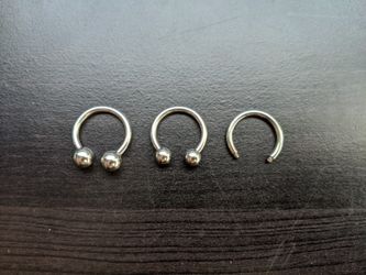 3 Stainless Steel Circular Horseshoe Barbells