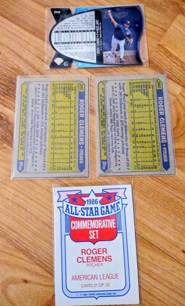 Lot Of 4 Roger Clemens Baseball Cards 