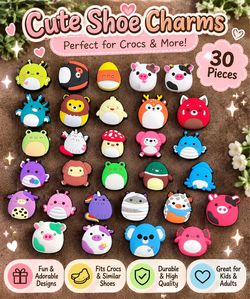 30-Piece Cute Animal Shoe Charms – Colorful & Fun!