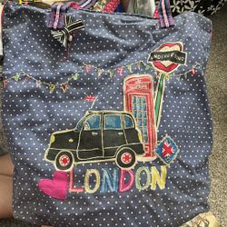 London Fabric Bag With Zipper Topper