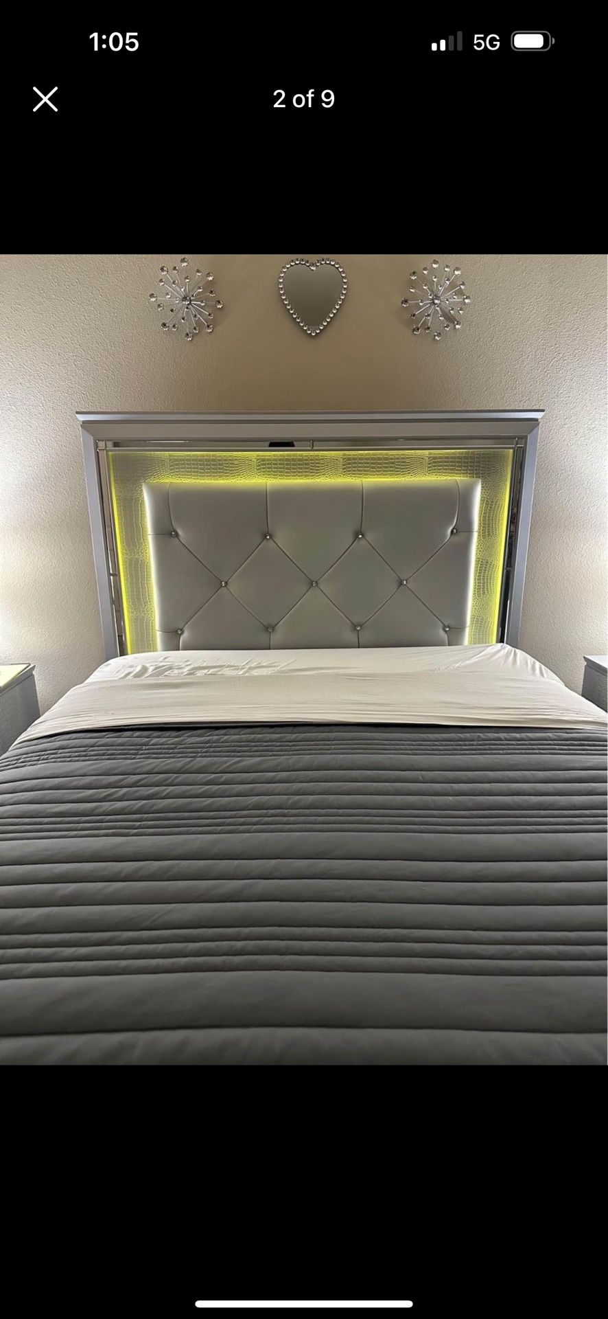 5 Piece Queen Light Up Bedroom Set