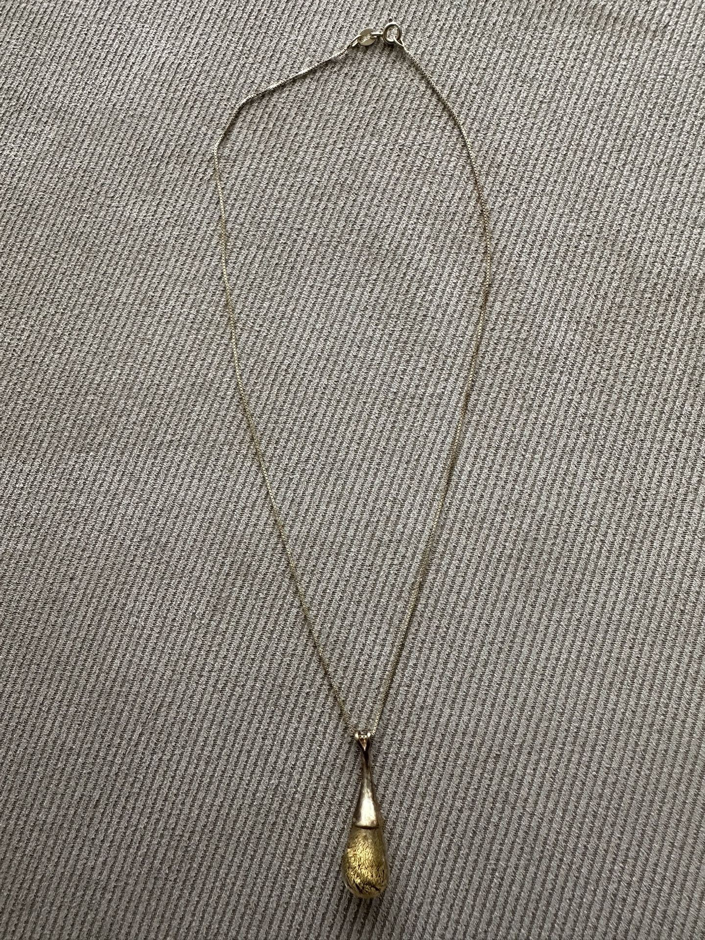 Murano Glass Pendant With Gold Vermeil 16” Chain