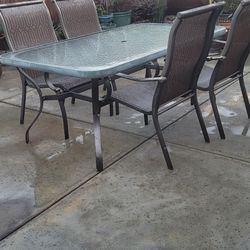 Outside table and four chairs