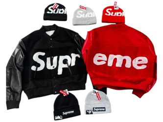 Supreme Varsity Jacket & Beanie Bundle