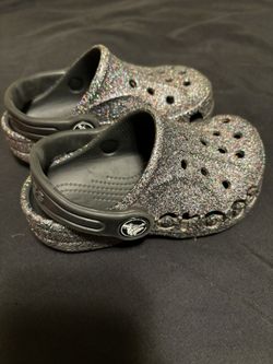 Gray Sparkle Crocs