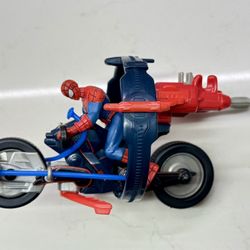 arbro Spider-Man figure on a motorcycle