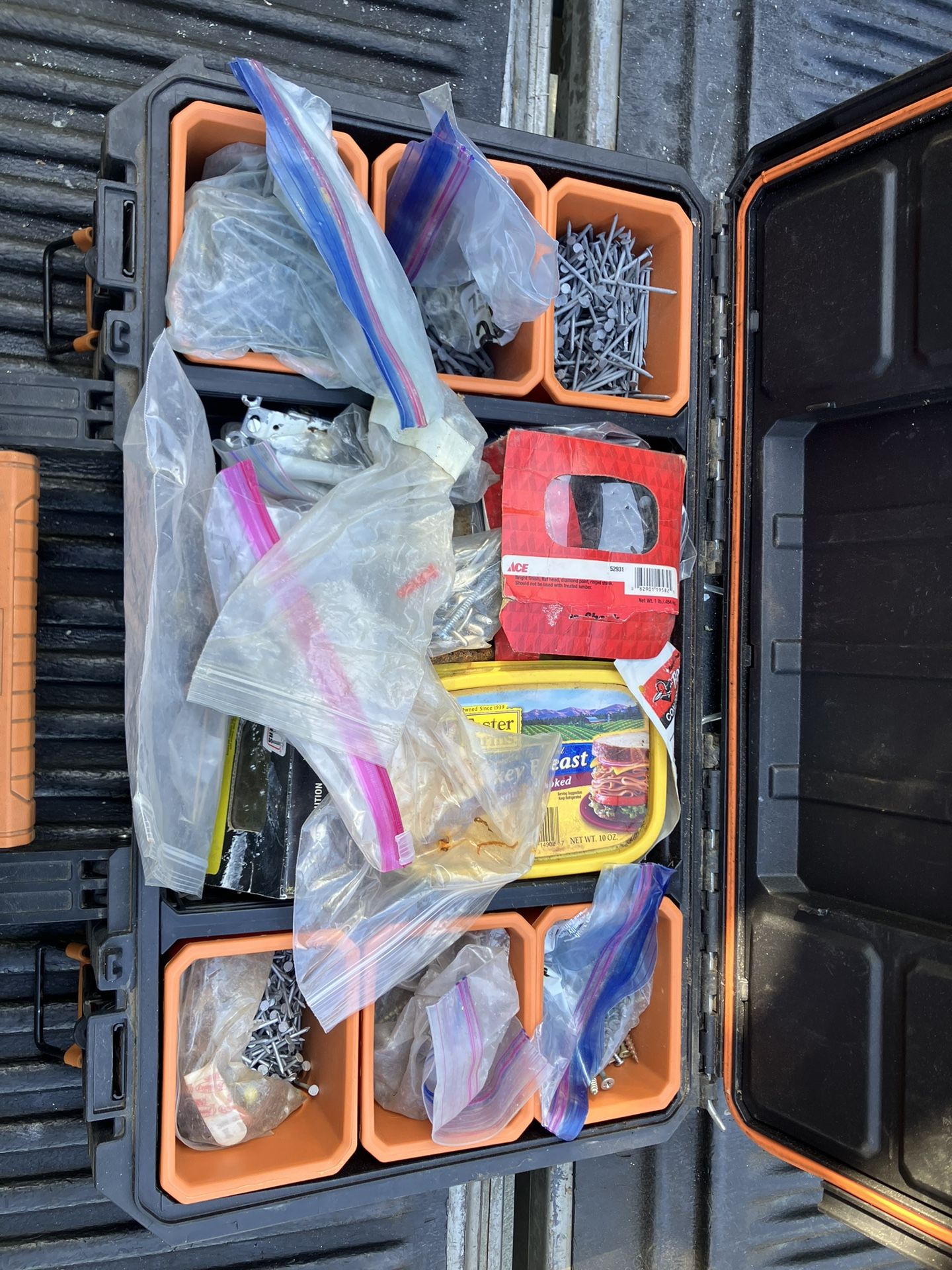 Full box of screws and nails all sizes $25 price is firm cash only