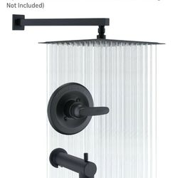 Replacement Faucet Shower Trim Kit for Delta 1300/1400 13/14 Series Set 12in Square Rain Head Black