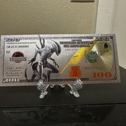 Silver Foil Plated Alien Banknote 