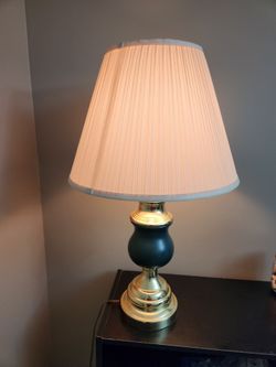 Brass Lamp with Teal Urn 3-Way Touch