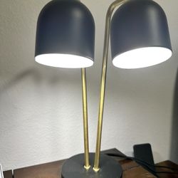 Modern Contemporary Accented Table Lamp Light Brass LED