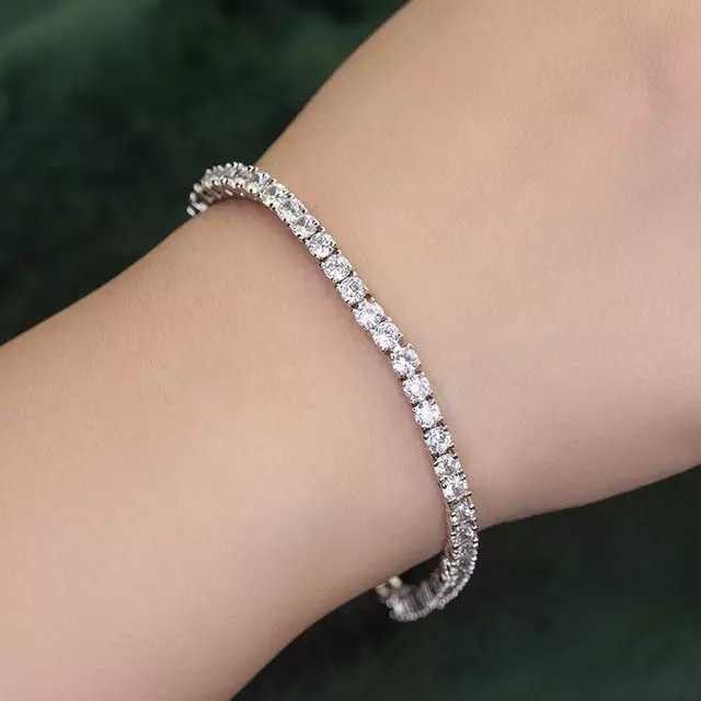 Moissanite Sterling Silver 925 Tennis Bracelet Diamond Iced Out