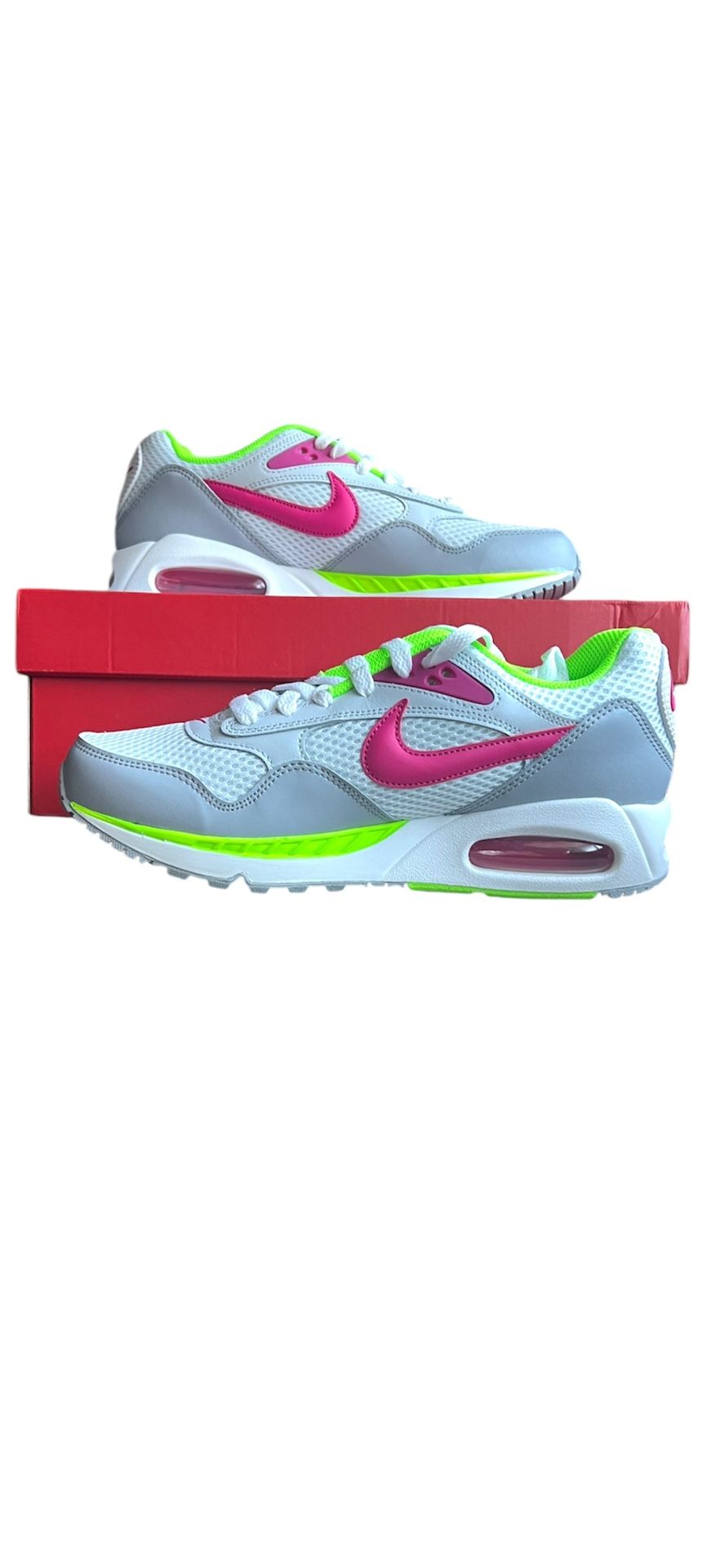 BRAND NEW Women Nike Air Max Correlate Sneakers Shoes White/Platinum Fireberry (SIZE 10 WMNS)
