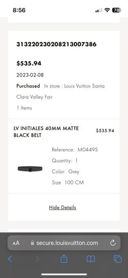 LV Initiales 40MM Matte Black Belt for Sale in P C Beach, FL - OfferUp