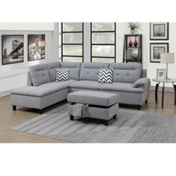 Gorgeous 3 Piece Sectional and Ottoman with Storage
