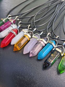 Assorted colorful necklaces/ Crystals and Glow in the Dark Hearts