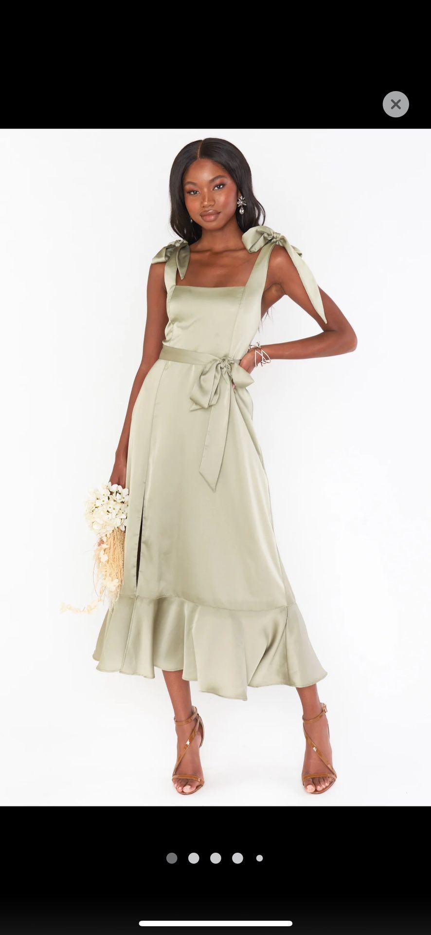 💚 Show Me Your Mumu Claire Midi Dress – Moss Green Satin