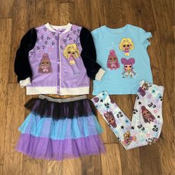 LOL Surprise Girls Size 14/16 T Shirt Leggings Jacket Set Outfit Skirt