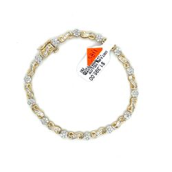 10kt Gold Diamond Tennis Bracelet Flower Set With. Bagguettes 7 1/4” 2ctw 170721 5