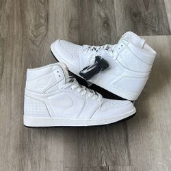 Jordan 1 High White Perforated Size 10.5