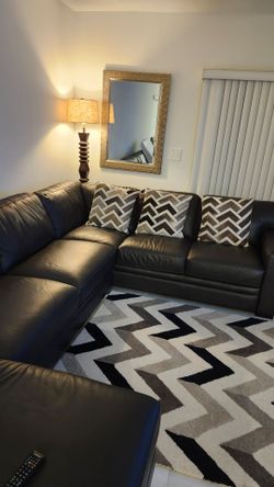 Large leather sectional