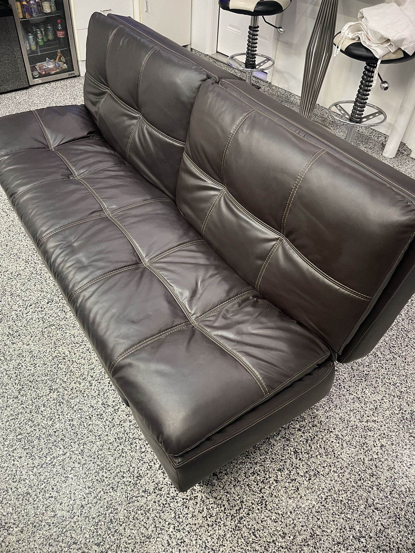 Indoor Leather Couch/Bed 