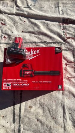Milwaukee blower. M12. Model. 0852-20 and. Battery.  4.0. CC