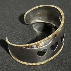 Sterling Silver Bracelet With Heart Design